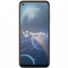 HTC Desire 22 Pro smartphone met abstracte achtergrond en TouchFix logo