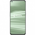 Realme GT smartphone met abstracte groene achtergrond en TouchFix logo