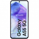 Samsung Galaxy A55 5G smartphone met kristallen achtergrond en groot opschrift - TouchFix reparatieservice voor Samsung smartphones