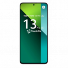 Redmi Note 13 Pro 5G smartphone met groene geometrische achtergrond en TouchFix logo, beschikbaar voor reparatie bij TouchFix.