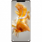 Huawei Mate 50 Pro smartphone met abstracte oranje achtergrond en TouchFix logo