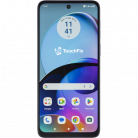 Moto G14 smartphone met apps op het startscherm en TouchFix logo