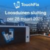 TouchFix Loosduinen sluiting per 28 maart 2025 – balie van de winkel met accessoires aan de wand.