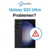 Samsung Galaxy S23 Ultra problemen met waarschuwingsteken en TouchFix logo