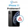 iPhone 11 problemen visueel weergegeven met waarschuwing en TouchFix logo