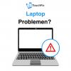 Laptop problemen met waarschuwingsteken en TouchFix logo